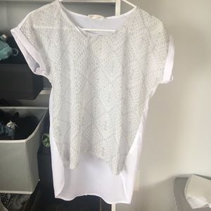 White top with silver pattern